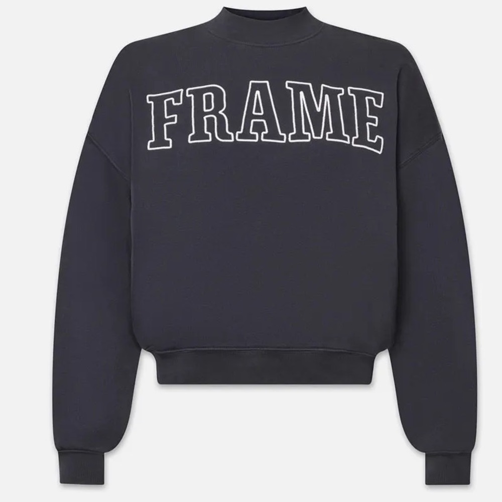 Frame Block Letter Sweatshirt in Navy blue (XL)